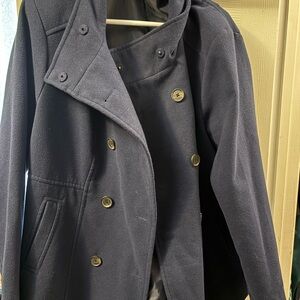 Torrid Black Peacoat with Gold Buttons